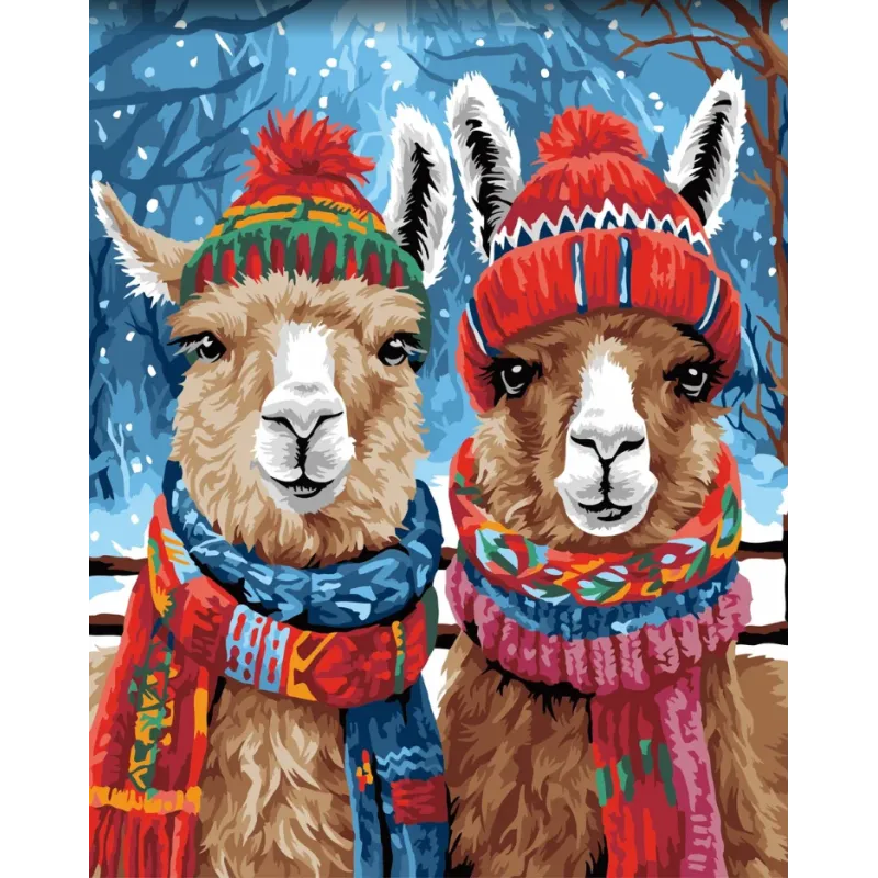 (Discontinued) Diamond painting with subframe 40x50 cm   Lamas DP407