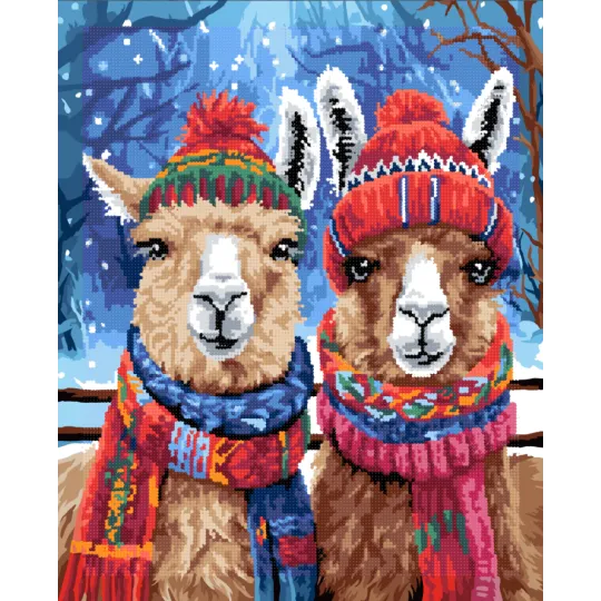 (Discontinued) Diamond painting with subframe 40x50 cm   Lamas DP407