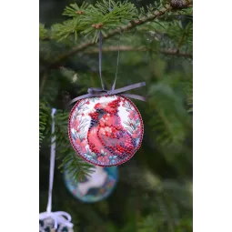 Набор для декора Красный кардинал (Зимняя сказка) 13,2x6,6 см AABT-035