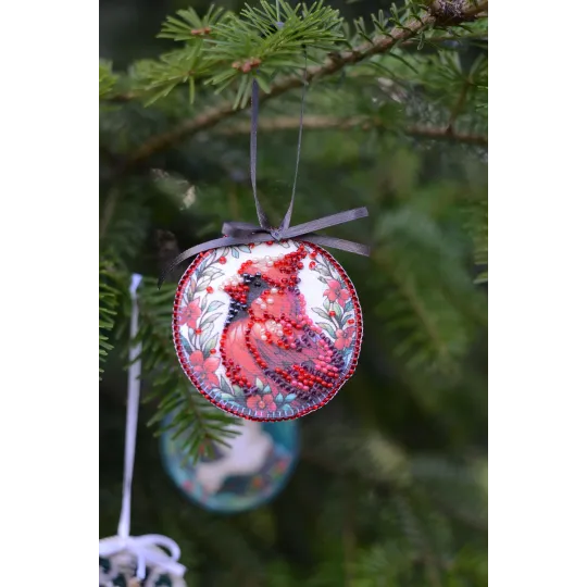 Набор для декора Красный кардинал (Зимняя сказка) 13,2x6,6 см AABT-035