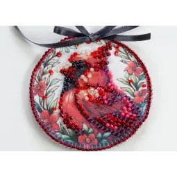 Dekorations-Set Roter Kardinal (Wintermärchen) 13,2 x 6,6 cm AABT-035