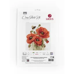 Kit de point de croix "La splendeur des coquelicots d'été" 24,5x27cm SB7042