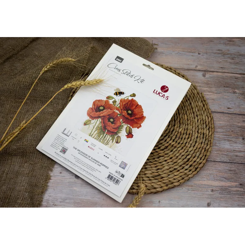 Kreuzstich-Set „Die Pracht der Sommer-Mohnblumen“ 24,5x27cm SB7042