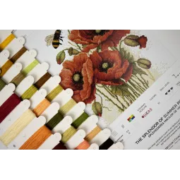 Kreuzstich-Set „Die Pracht der Sommer-Mohnblumen“ 24,5x27cm SB7042