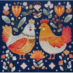 Siuvinėjimo kryželiu rinkiniai Geriausi vištų draugai (Dekoracijos) 23x23 cm AAH-247