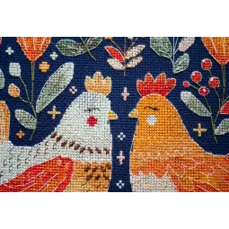 Kreuzstich-Kits Beste Hühnerfreunde (Deko-Szenen) 23x23 cm AAH-247