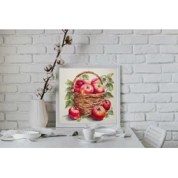 Kreuzstich-Sets - Äpfel in loser Schüttung (Dekoszenen) 23x22 cm AAH-250