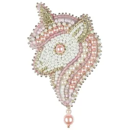 Cross stitch kit KLART "Brooch. Pink unicorn" KL10-007