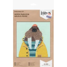 Набор для вышивания крестиком KLART "Морж рыбак" KL8-550