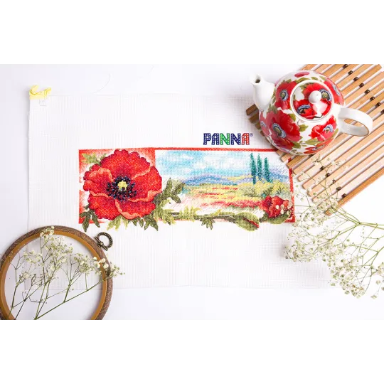 Набор для вышивания крестом PANNA "Красная дымка рассвета" PC-7038