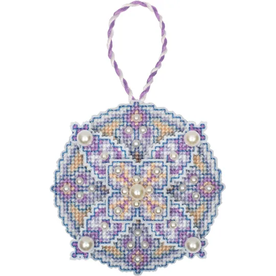 Kit de point de croix PANNA "Jeu de Noël. Boule violette" PIG-7366
