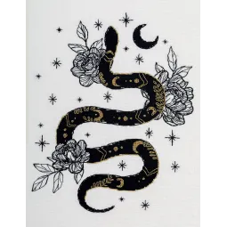Kryželiu siuvinėjimo rinkinys PANNA "Black Gold. Snake" PJ-7477