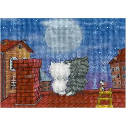 Cross stitch kit PANNA "Date on the roof" PL-1924