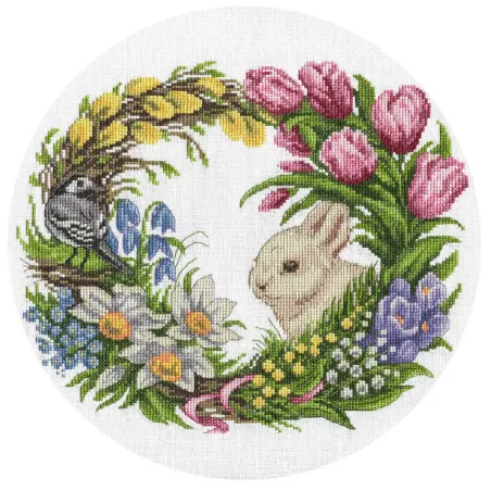 Kryželių siuvinėjimo rinkinys PANNA „Pavasario vainikas“ PPS-1787