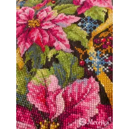 Набор для вышивания крестом «Рождественский чулок с розовой пуансеттией» 35x22 см SK262