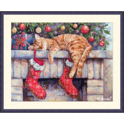 Kryželiu siuvinėjimo rinkinys "Santa's Helper" 30x39 cm SK264
