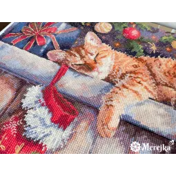 Kryželiu siuvinėjimo rinkinys "Santa's Helper" 30x39 cm SK264