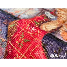 Kit de point de croix "L'aide du Père Noël" 30x39 cm SK264