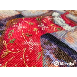 Kit de point de croix "L'aide du Père Noël" 30x39 cm SK264