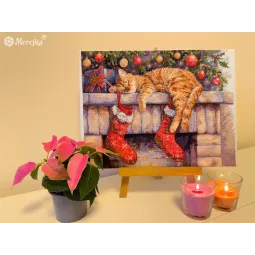 Kryželiu siuvinėjimo rinkinys "Santa's Helper" 30x39 cm SK264