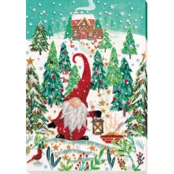 Pagrindinis karoliukų siuvinėjimo rinkinys Apsilankymas pas nykštukus (žiemos pasaka) 27x38 cm AAB-827