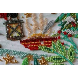 Hauptperlen-Stickset Besuch bei den Zwergen (Wintermärchen) 27x38 cm AAB-827