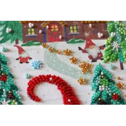 Main Bead Embroidery Kit Visiting the Dwarfs (Winter tale) 27x38 cm AAB-827