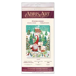 Pagrindinis karoliukų siuvinėjimo rinkinys Apsilankymas pas nykštukus (žiemos pasaka) 27x38 cm AAB-827