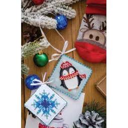 Kit de décoration - Doux petit pingouin (Conte d'hiver) 6.6x6.6 cm AABT-008