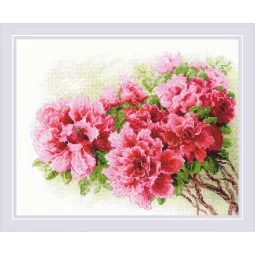 Kit de point de croix "Magnifique Azalée" 30x24 cm SR2258