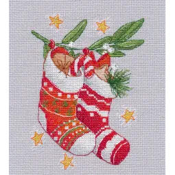 Kit de point de croix « Bottes du Nouvel An » 12x16 cm S1648