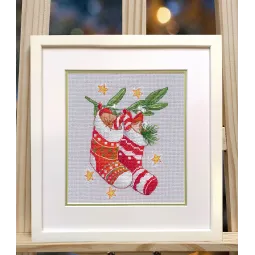 Набор для вышивания крестом "Новогодние сапожки" 12x16 см S1648