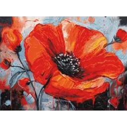 Kit de point de croix "La passion des coquelicots" 43x32cm SB7045