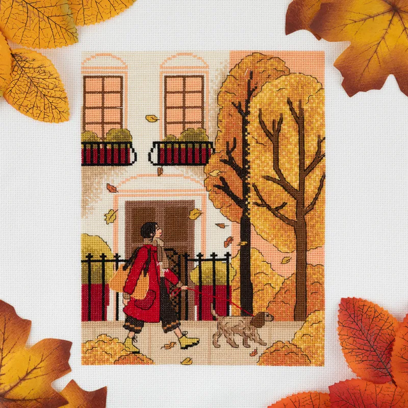 Cross stitch kit PANNA "Fall walk" PGM-7482 (D)