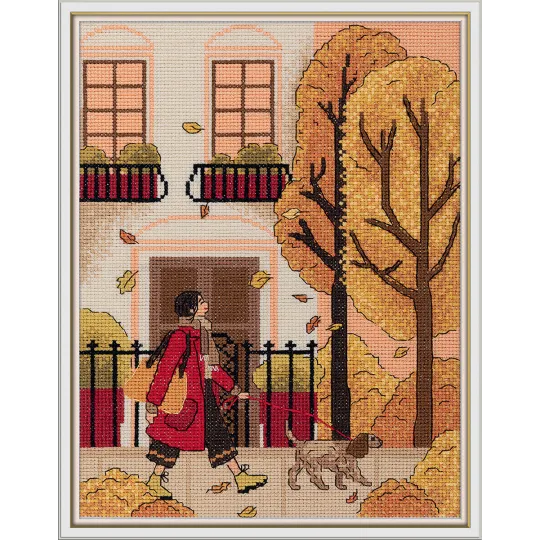 Kit de point de croix PANNA "Promenade d'automne" PGM-7482 (D)