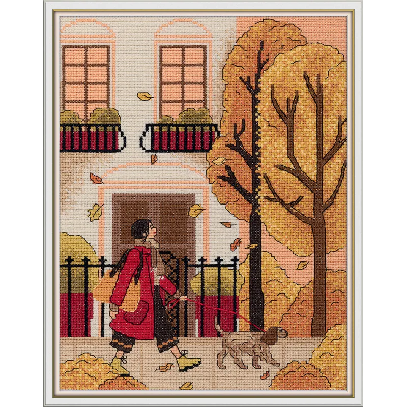 Cross stitch kit PANNA "Fall walk" PGM-7482 (D)