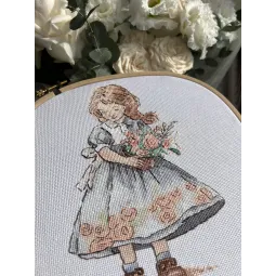 Kit de point de croix "Fille printanière" SAND-35