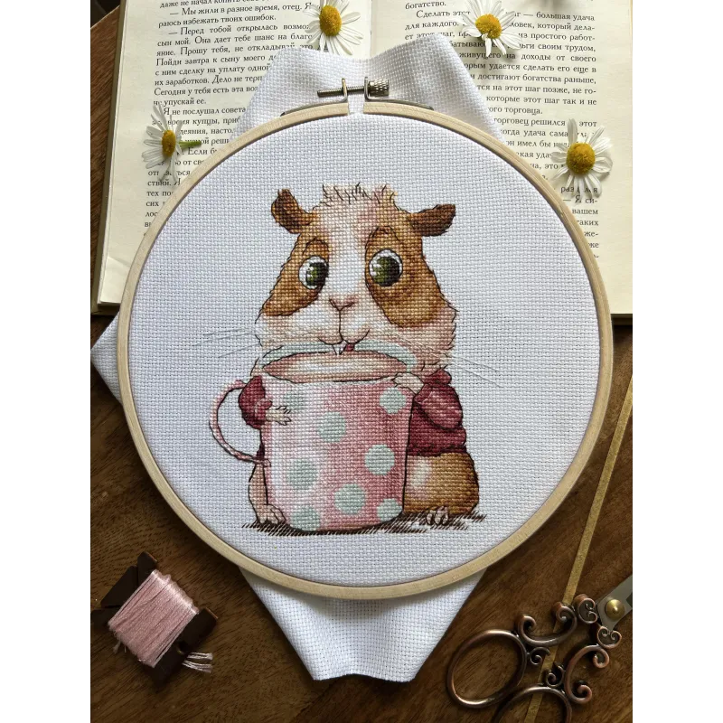 Cross stitch kit "Coffee Lovers. Guinea Pig" SANK-66