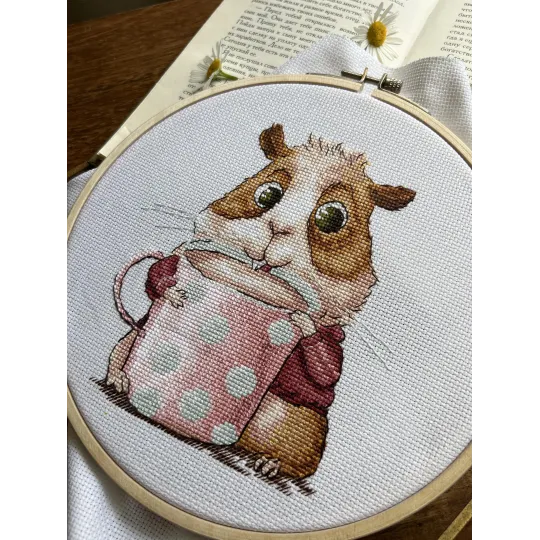 Cross stitch kit "Coffee Lovers. Guinea Pig" SANK-66