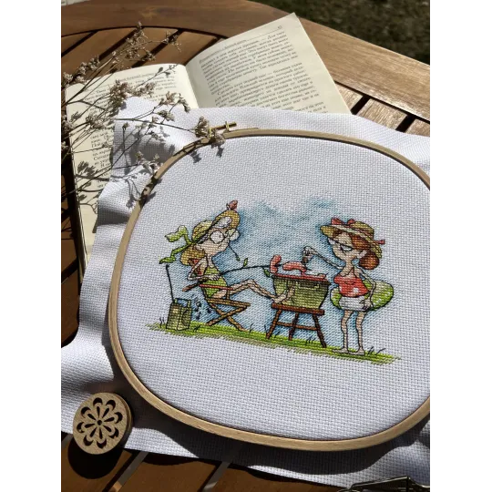 Cross stitch kit "Grannies on a picnic" SANB-21