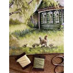 Набор для вышивания крестиком "У бабушки" SANU-08