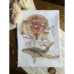 Kit de point de croix "Vol de baleine" SANP-68