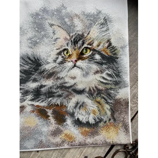 Cross-stitch kit "Grey cat" SAND-33