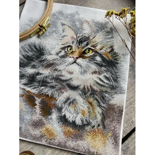 Cross-stitch kit "Grey cat" SAND-33