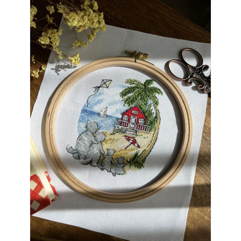 Kit de point de croix « Pendaison de crémaillère. Chats » SANN-32