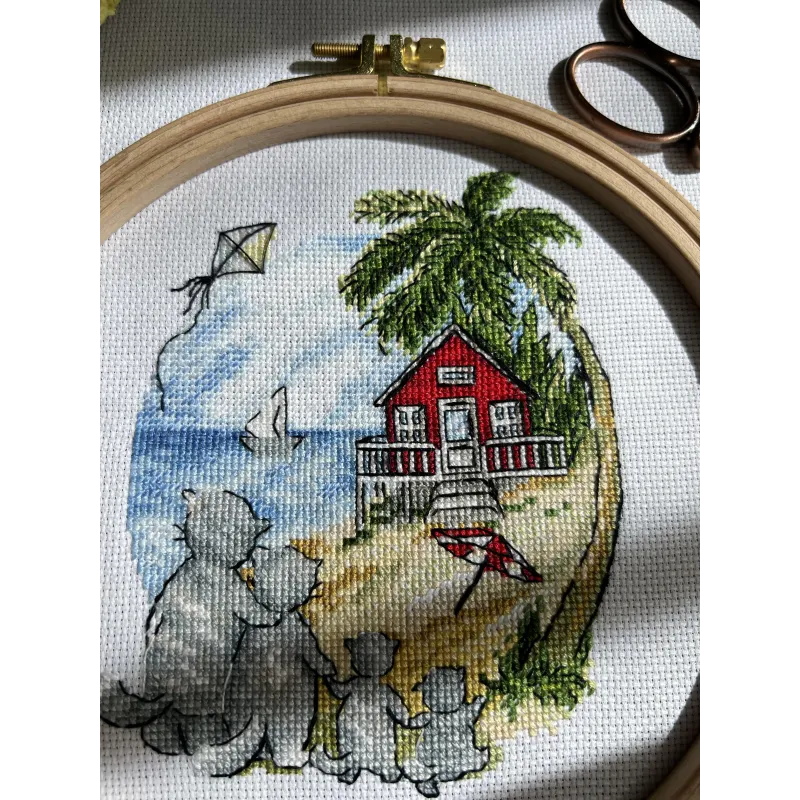 Kit de point de croix « Pendaison de crémaillère. Chats » SANN-32