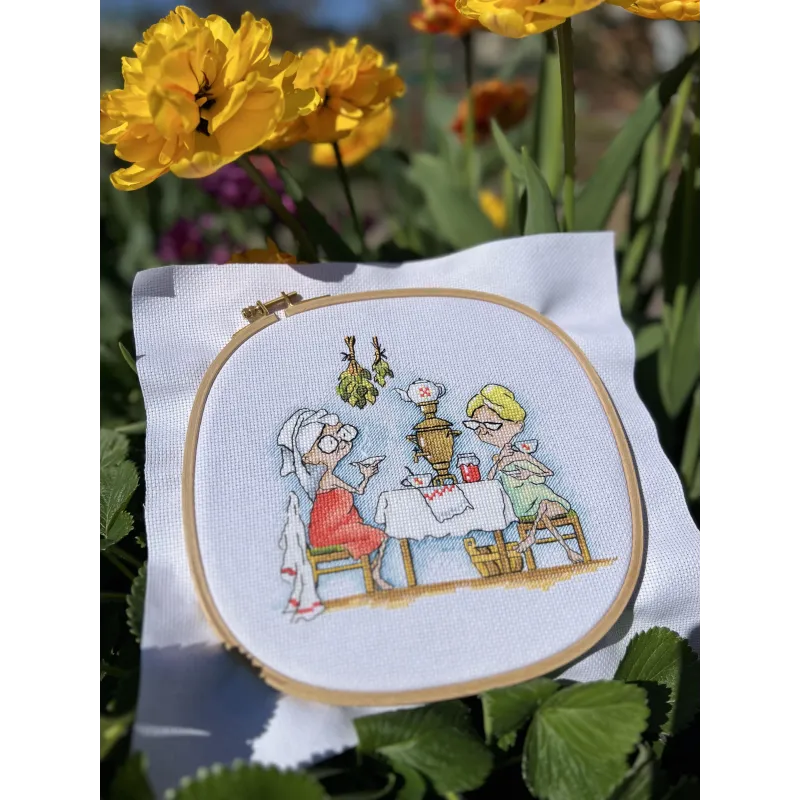 Cross stitch kit "Grannies in the bathhouse" SANB-22