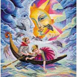 Kreuzstich-Sets Liebeslied (Deko-Szenen) 40x42 cm AAH-038