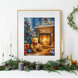 Kit de point de croix Noël arrive 22x27cm SLETIL9920