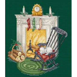 Cross stitch kit Resting by the chimney  15x17cm SLETIL8224